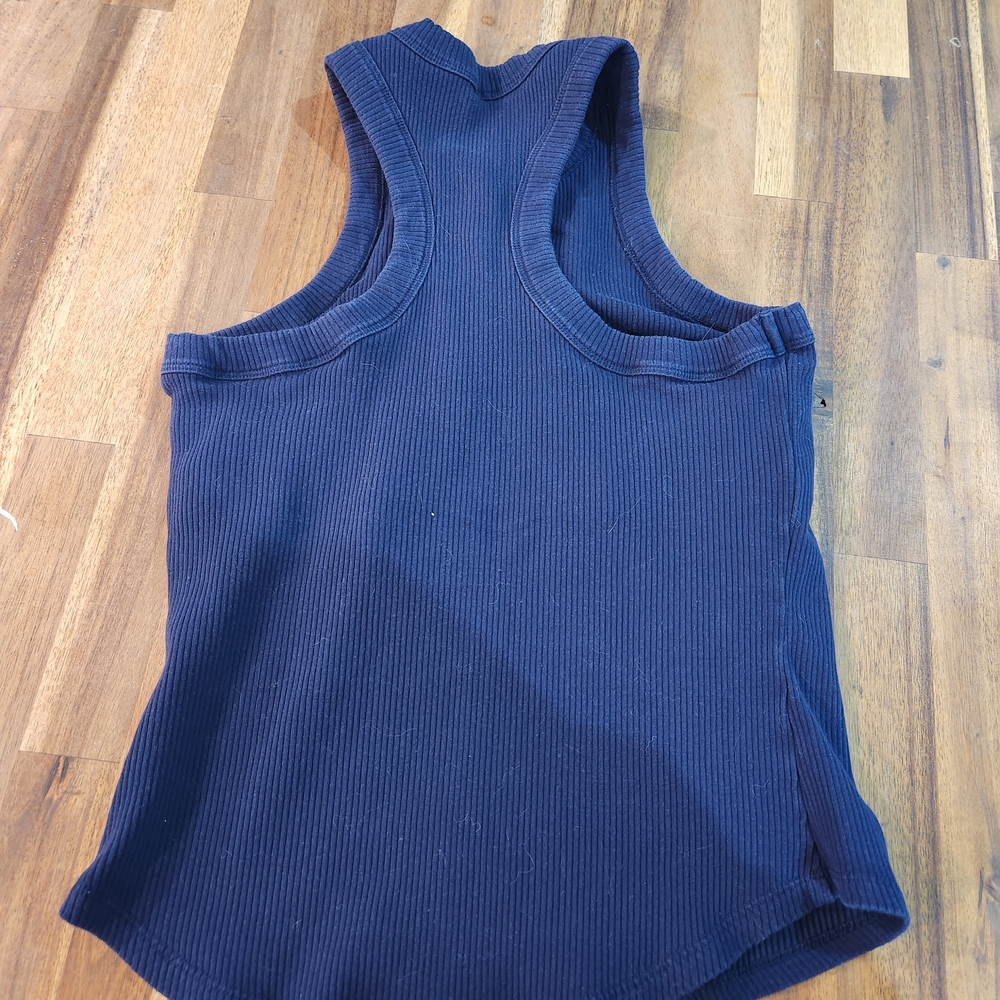 Fabletics Navy Blue Ribbed Tank Top - Picture 2 of 3